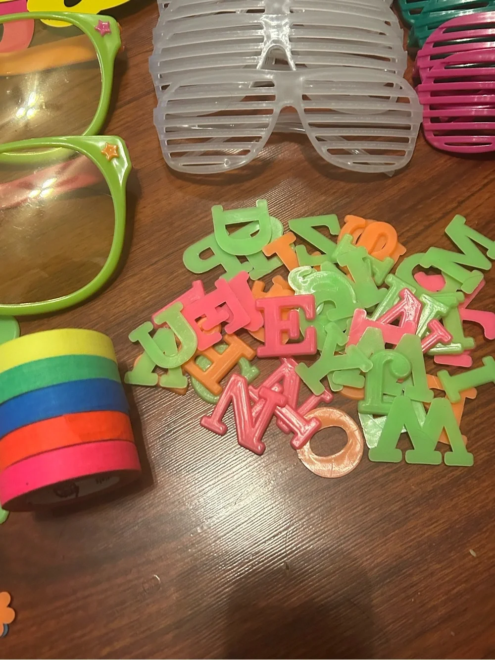 Retro 80s 90s Neon Glow In The Dark Party & Decor Supply Bundle